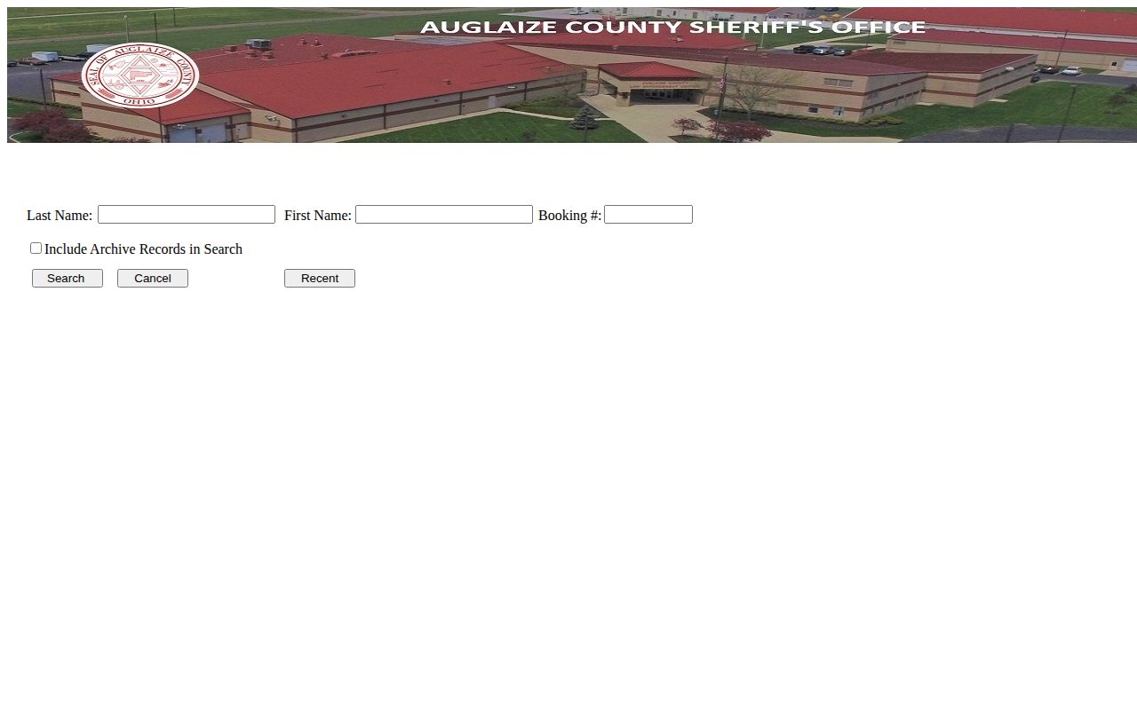 Auglaize County jail roster and booking record search