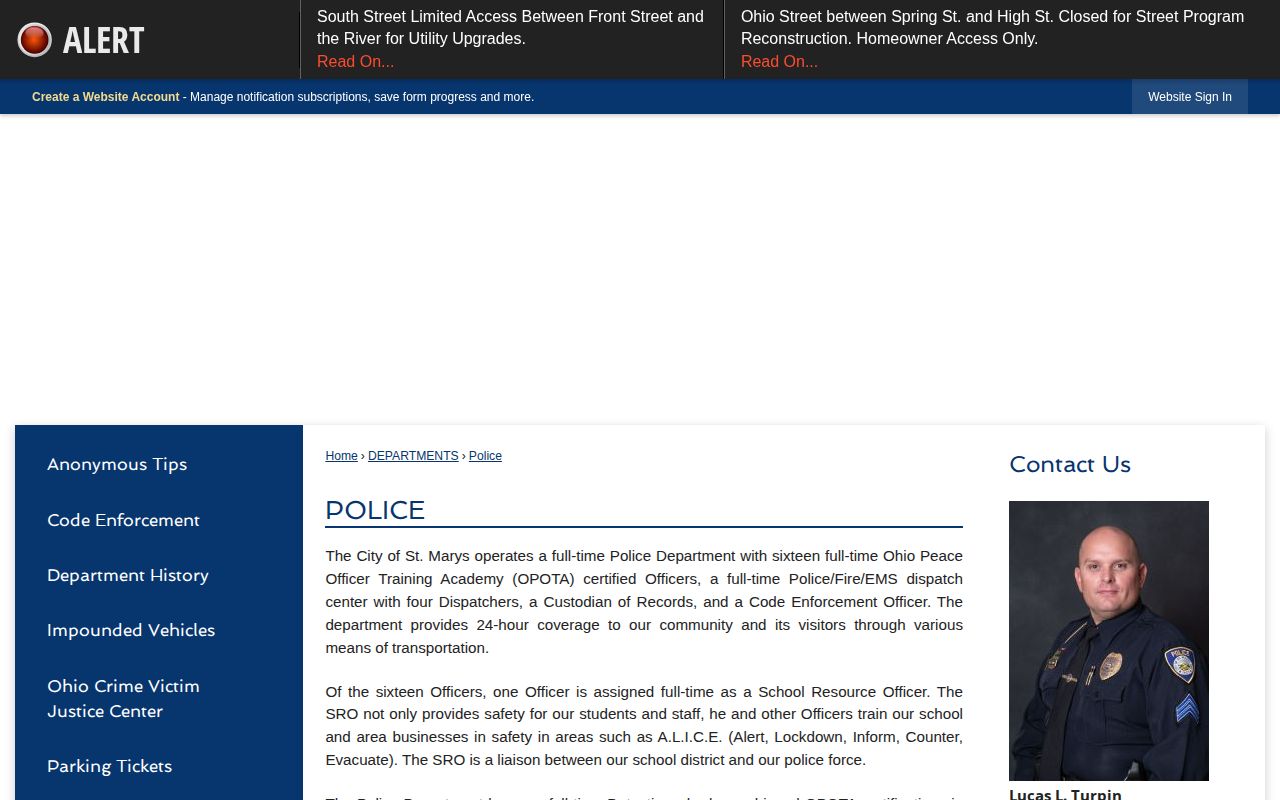 Auglaize County St. Marys police arrest records source